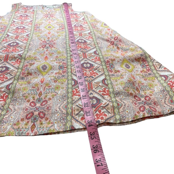 Rachel Zoe Tank Dress Sleeveless Geometric Linen Ikat Boho Trapeze Sz S - Picture 6 of 7